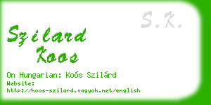 szilard koos business card