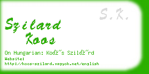 szilard koos business card